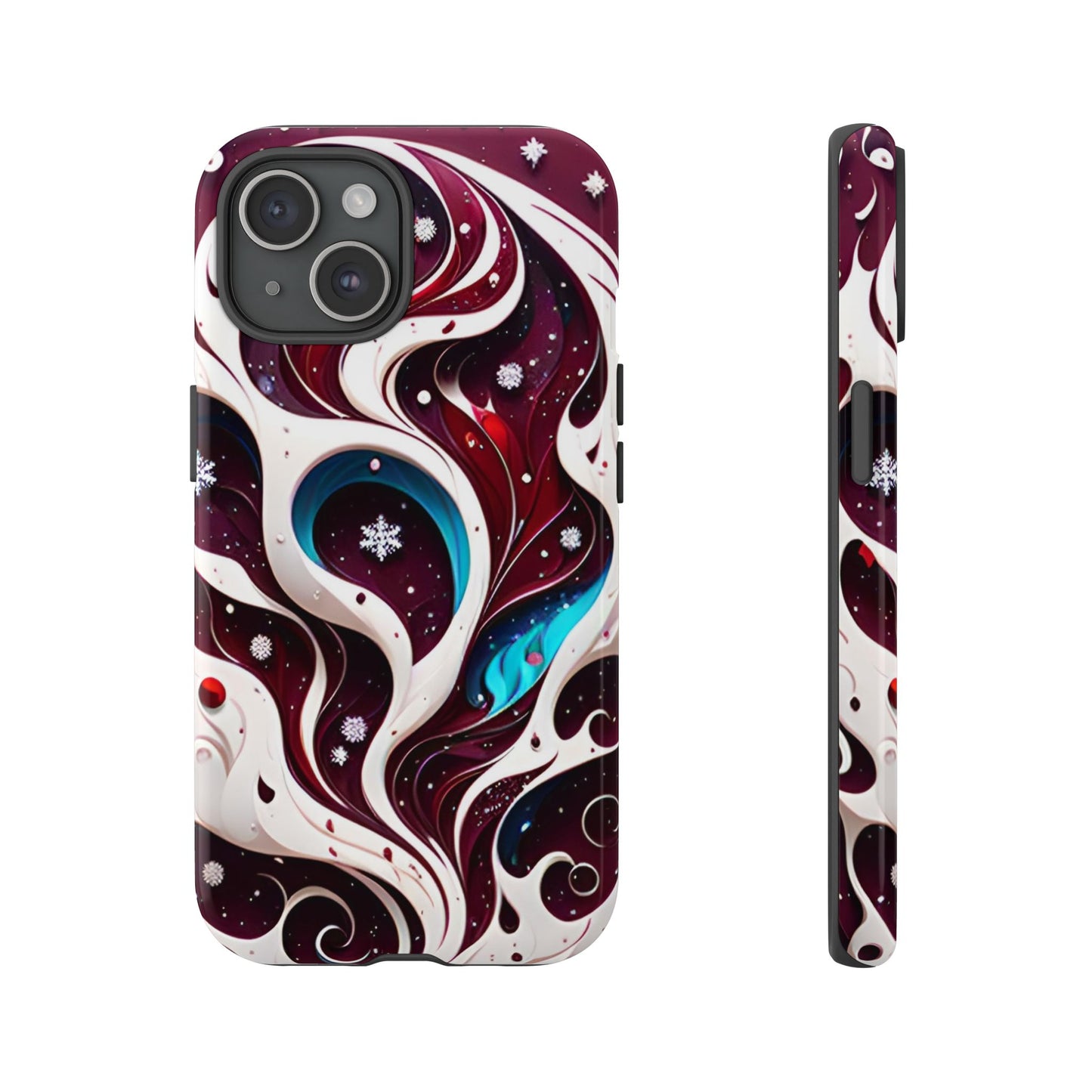 Abstract Fluid Burgundy Christmas Phone Case - Viva Phone Boutique