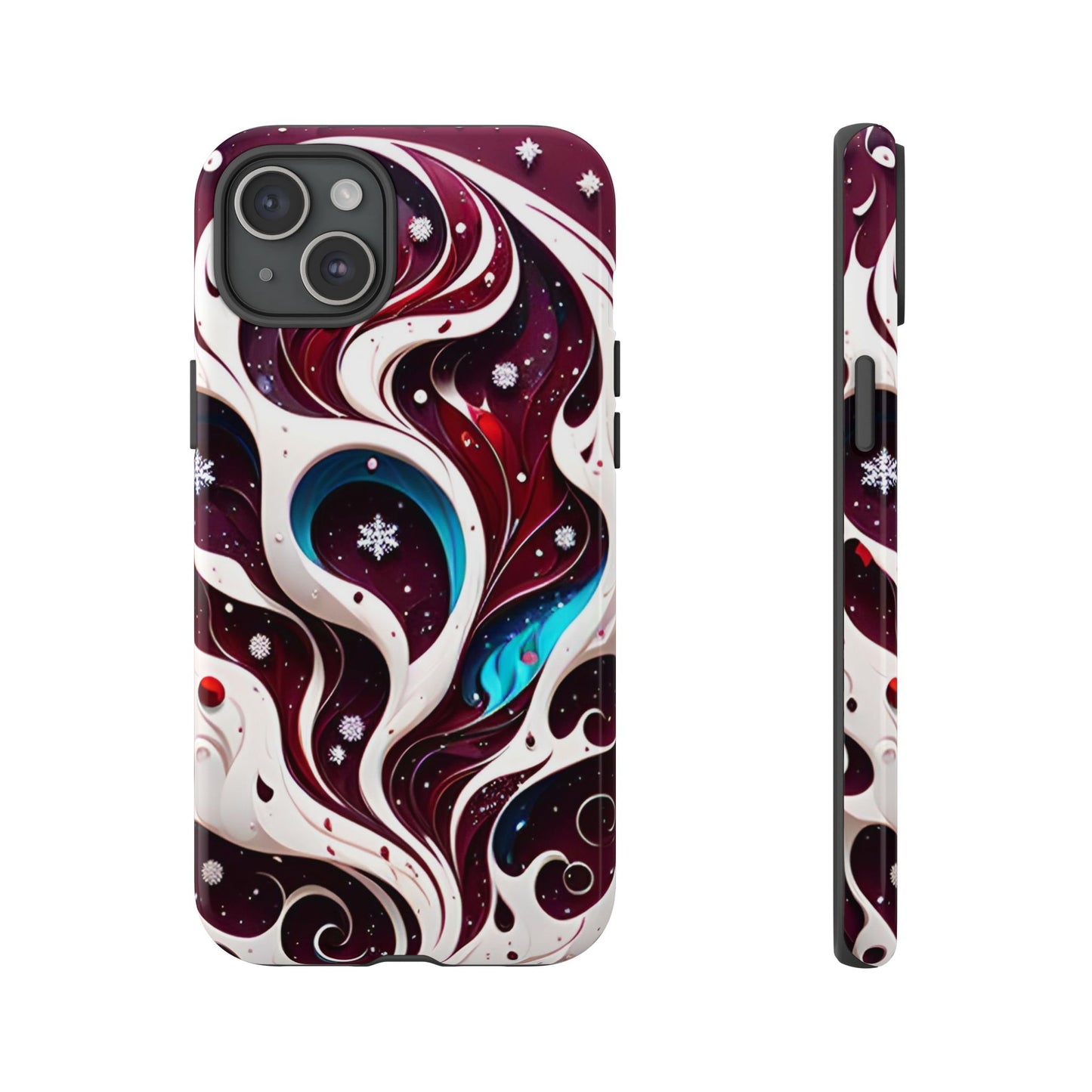 Abstract Fluid Burgundy Christmas Phone Case - Viva Phone Boutique