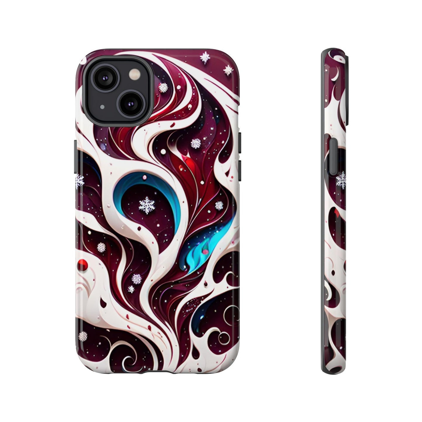Abstract Fluid Burgundy Christmas Phone Case - Viva Phone Boutique