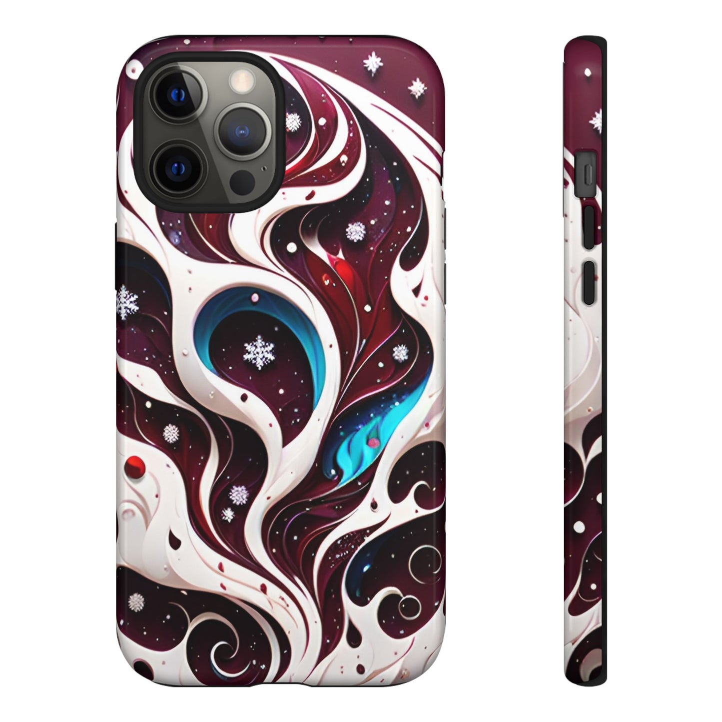 Abstract Fluid Burgundy Christmas Phone Case - Viva Phone Boutique