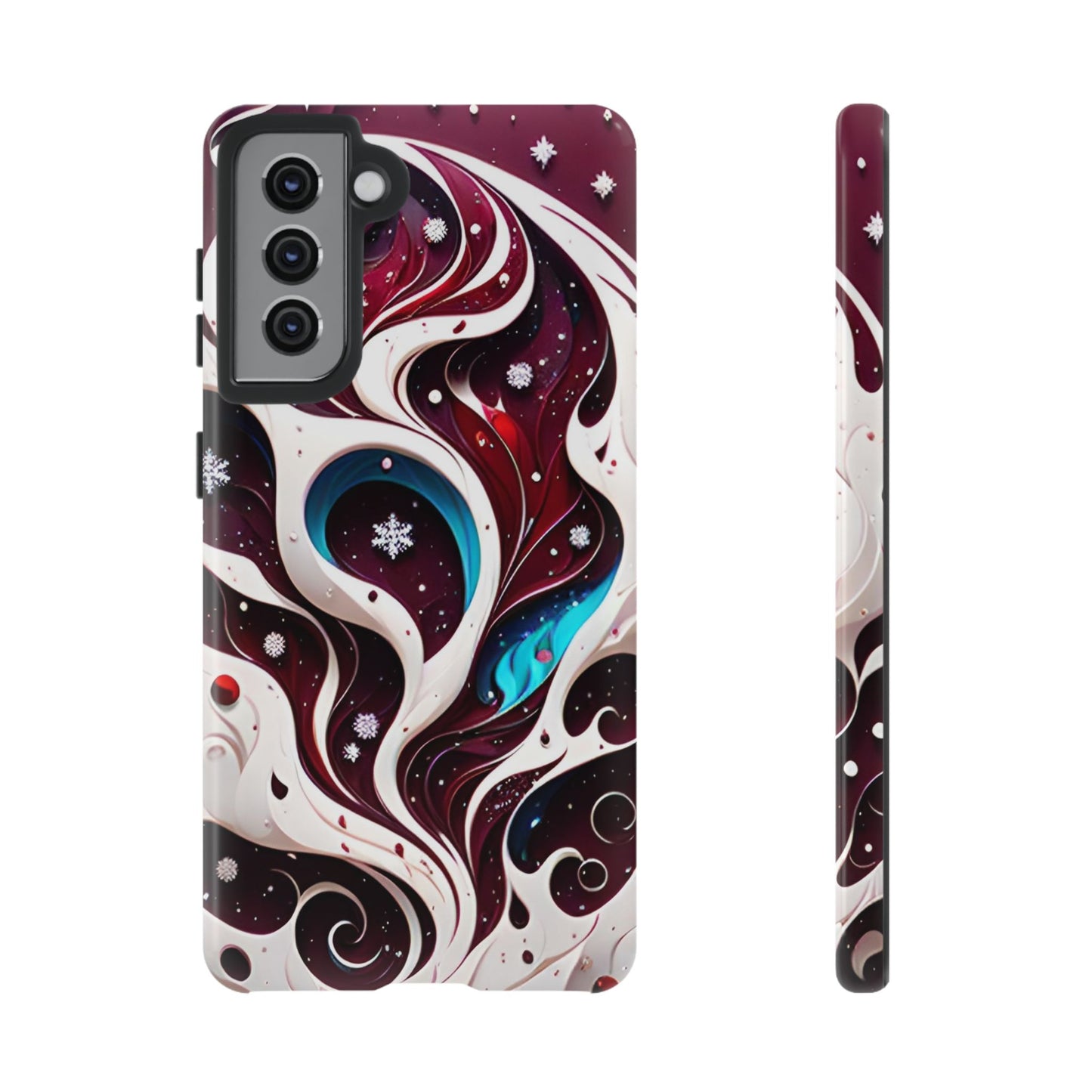 Abstract Fluid Burgundy Christmas Phone Case - Viva Phone Boutique