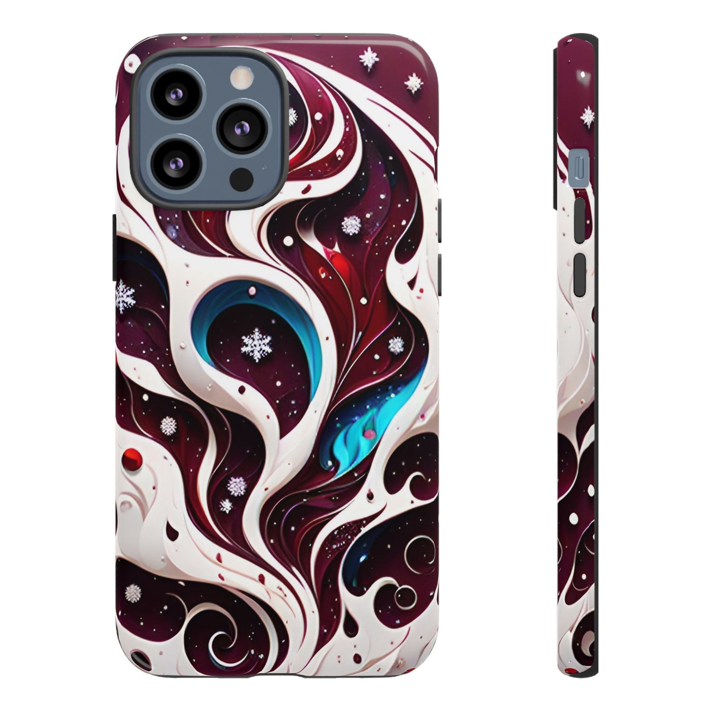 Abstract Fluid Burgundy Christmas Phone Case - Viva Phone Boutique