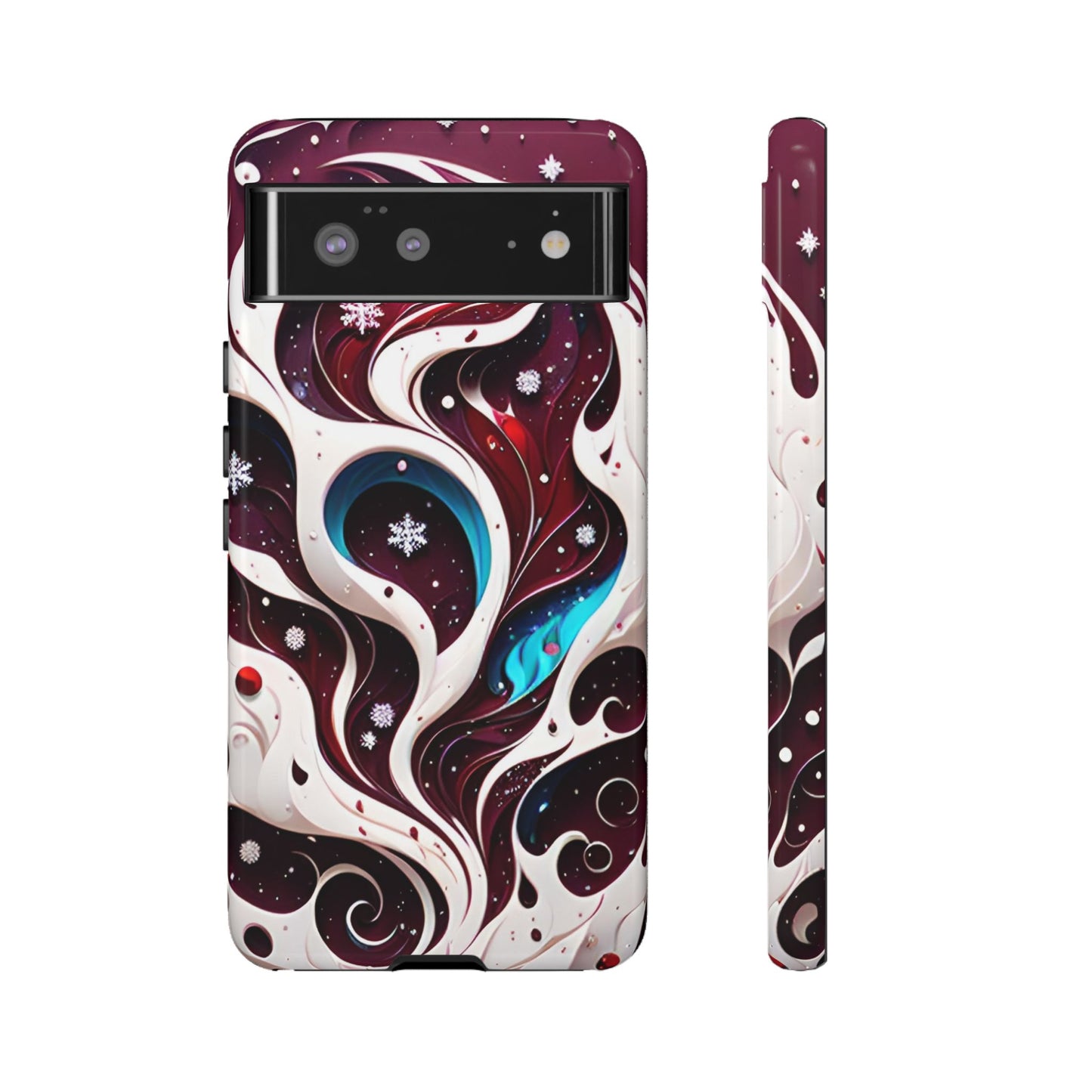 Abstract Fluid Burgundy Christmas Phone Case - Viva Phone Boutique