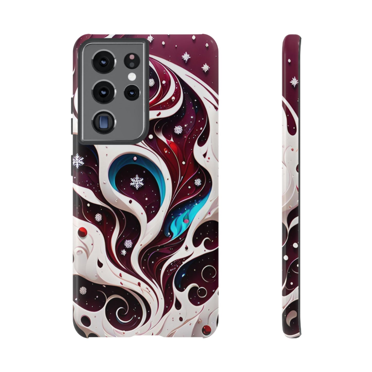 Abstract Fluid Burgundy Christmas Phone Case - Viva Phone Boutique