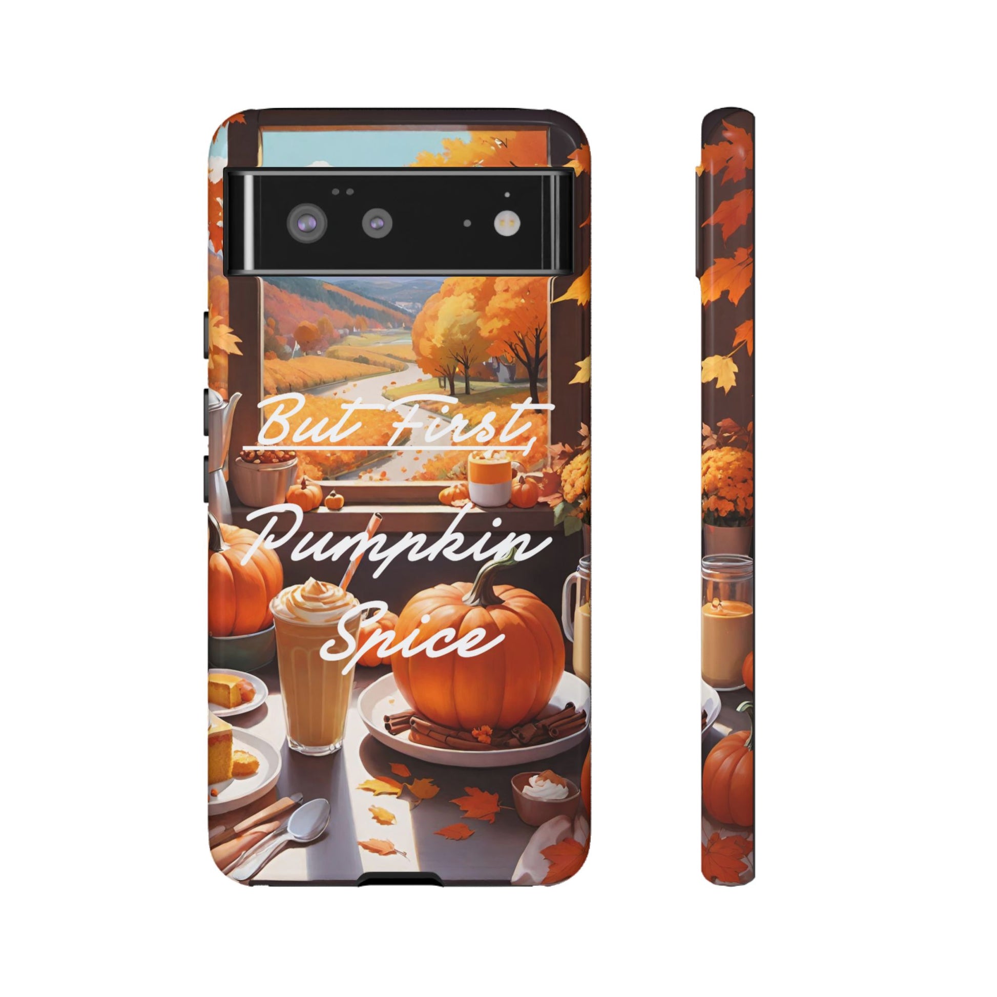 But First, Pumpkin Spice Tough Phone Case - Cozy Autumn Vibes - Viva Phone Boutique 