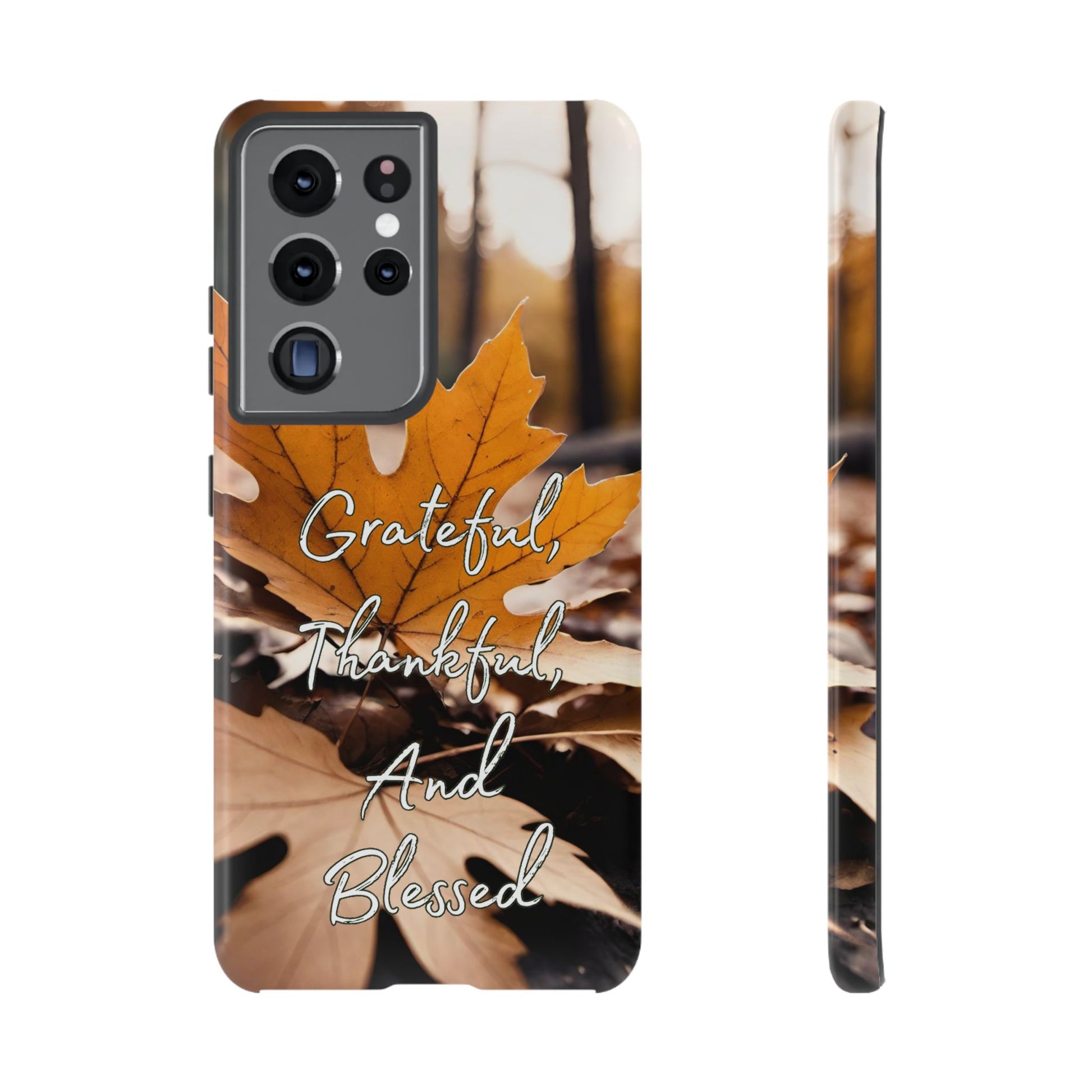 Autumn Leaves 'Grateful Thankful And Blessed' Phone Case - Viva Phone Boutique 