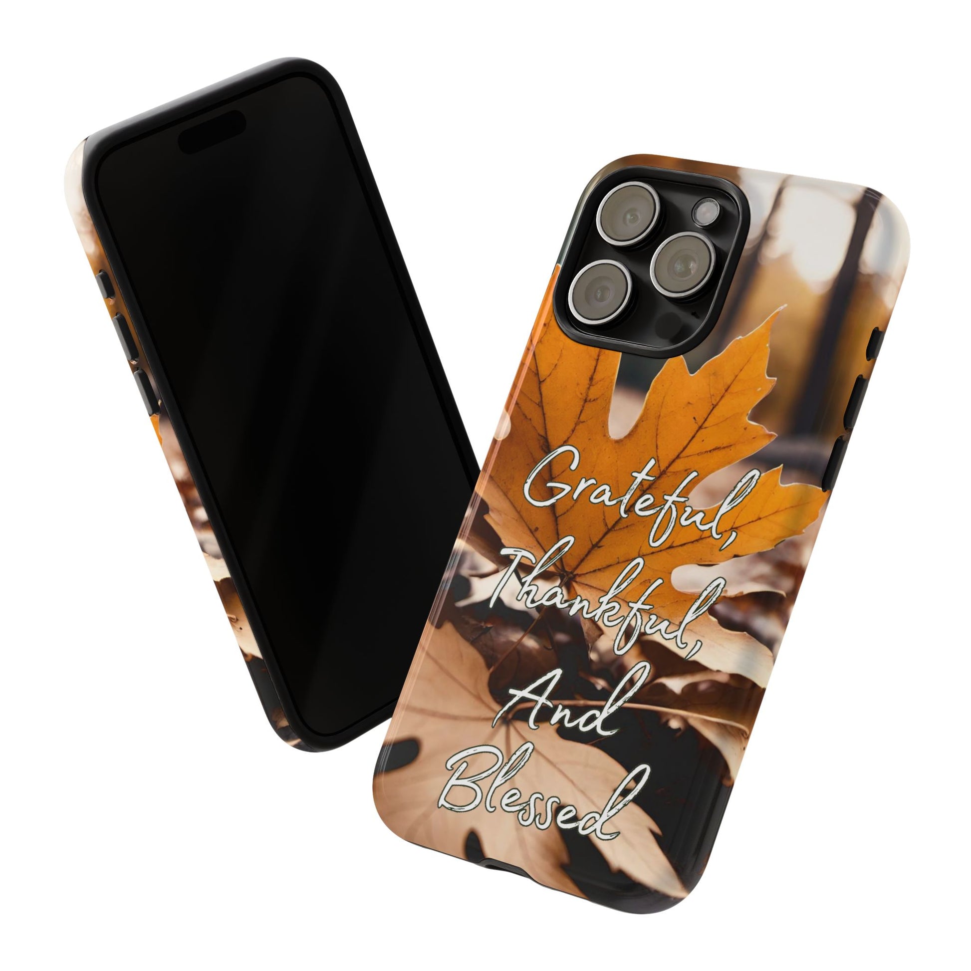Autumn Leaves 'Grateful Thankful And Blessed' Phone Case - Viva Phone Boutique 