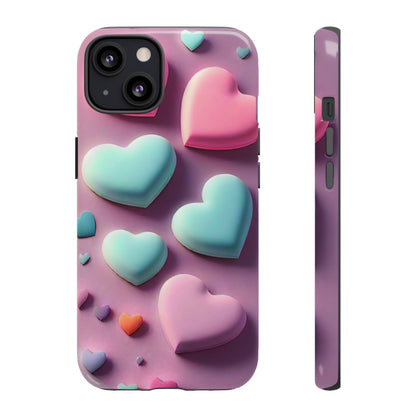 3D Hearts Phone Case - Viva Phone Boutique 