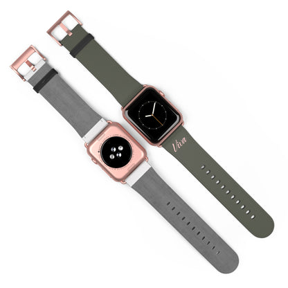 Vintage Green Faux Leather Apple Watch Band