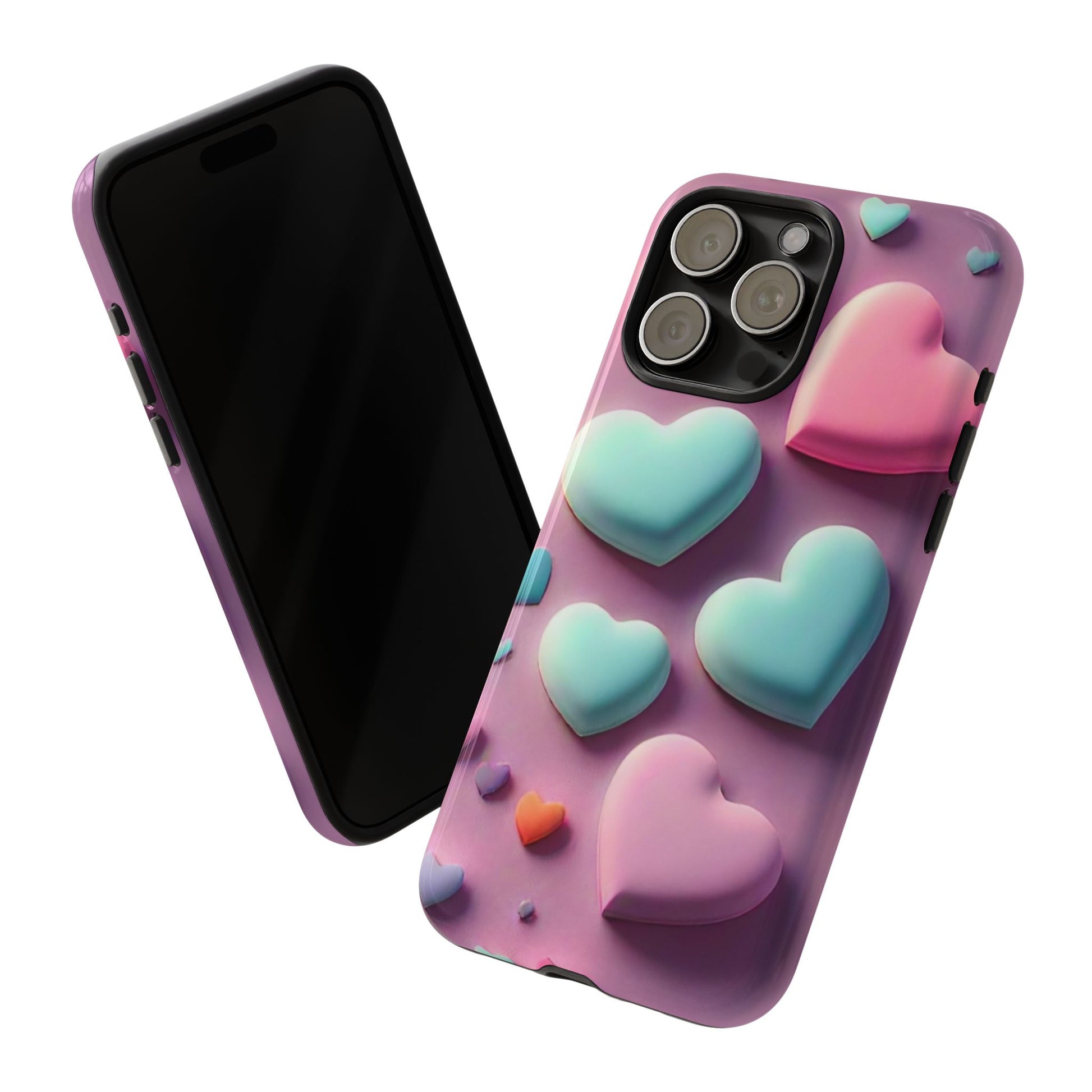 3D Hearts Phone Case - Viva Phone Boutique 