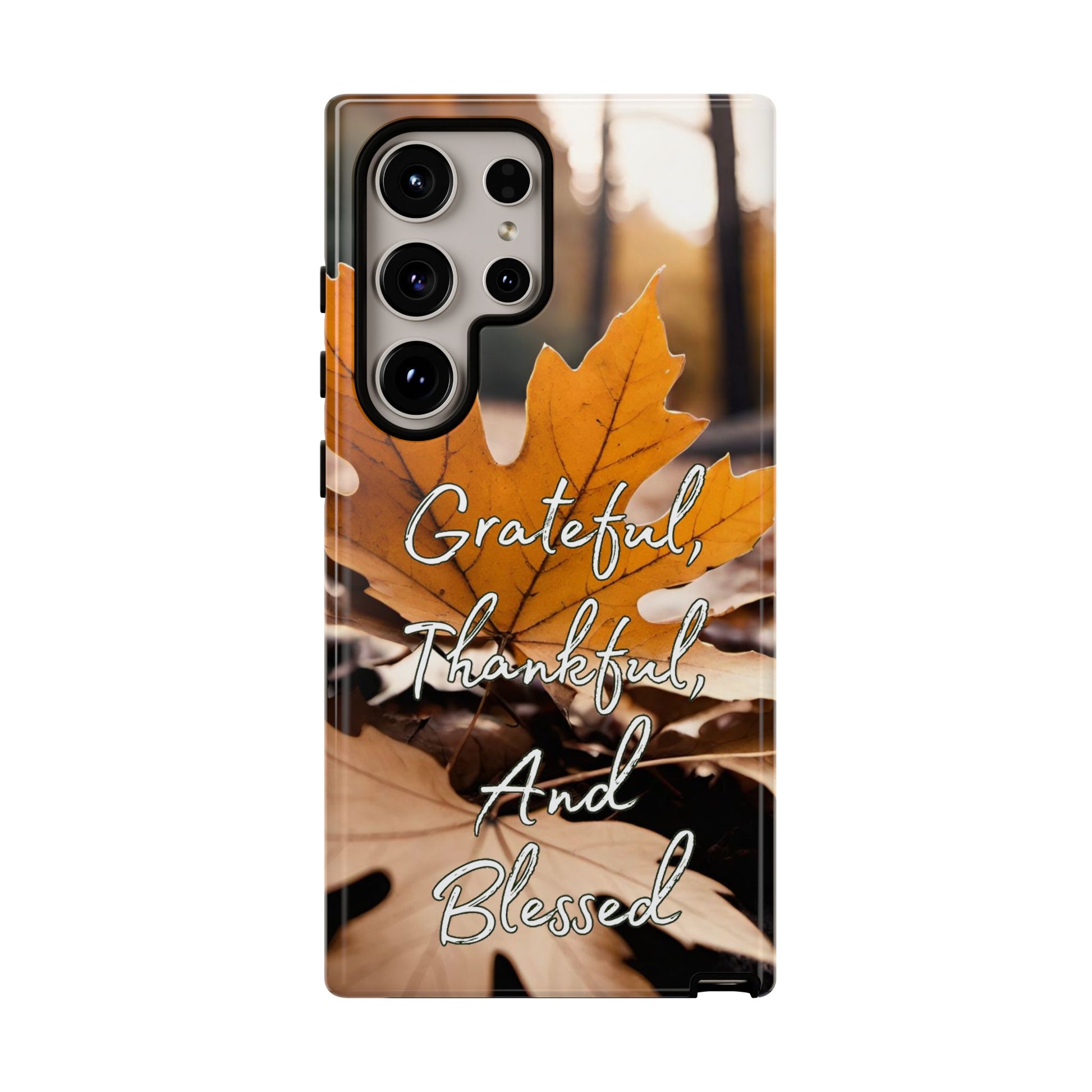 Autumn Leaves 'Grateful Thankful And Blessed' Phone Case - Viva Phone Boutique 