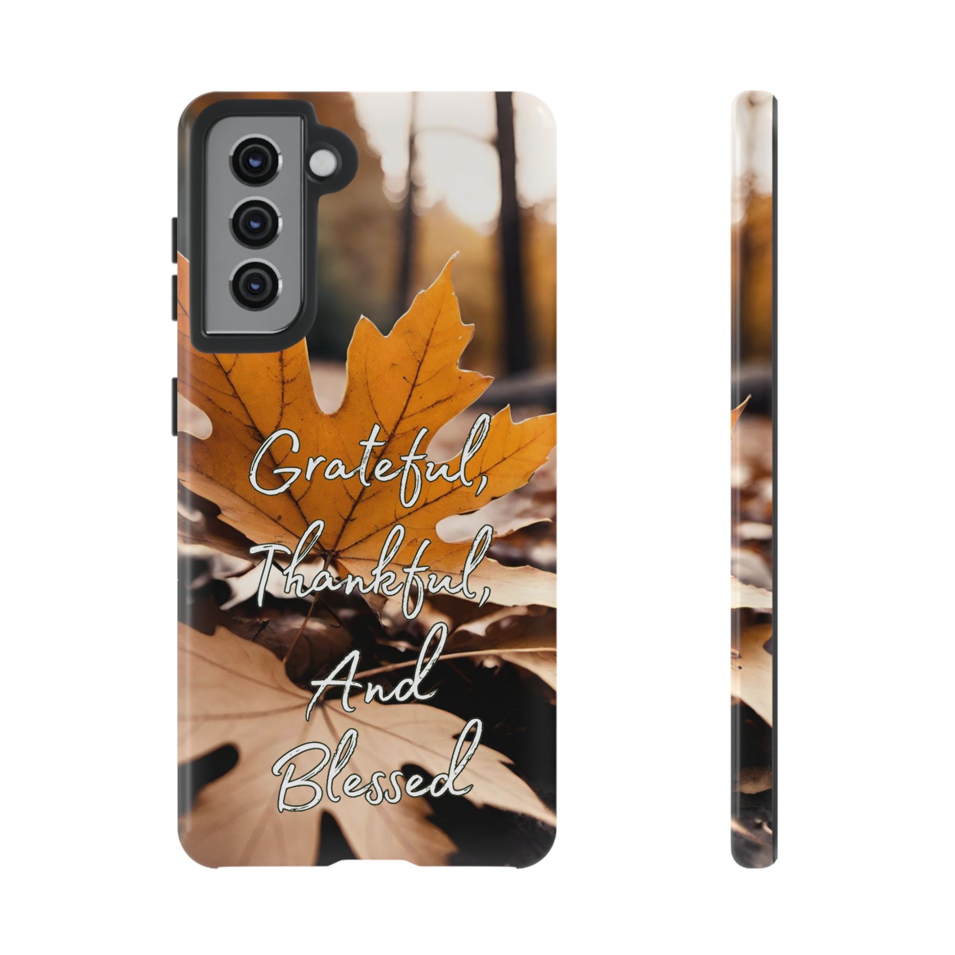 Autumn Leaves 'Grateful Thankful And Blessed' Phone Case - Viva Phone Boutique 