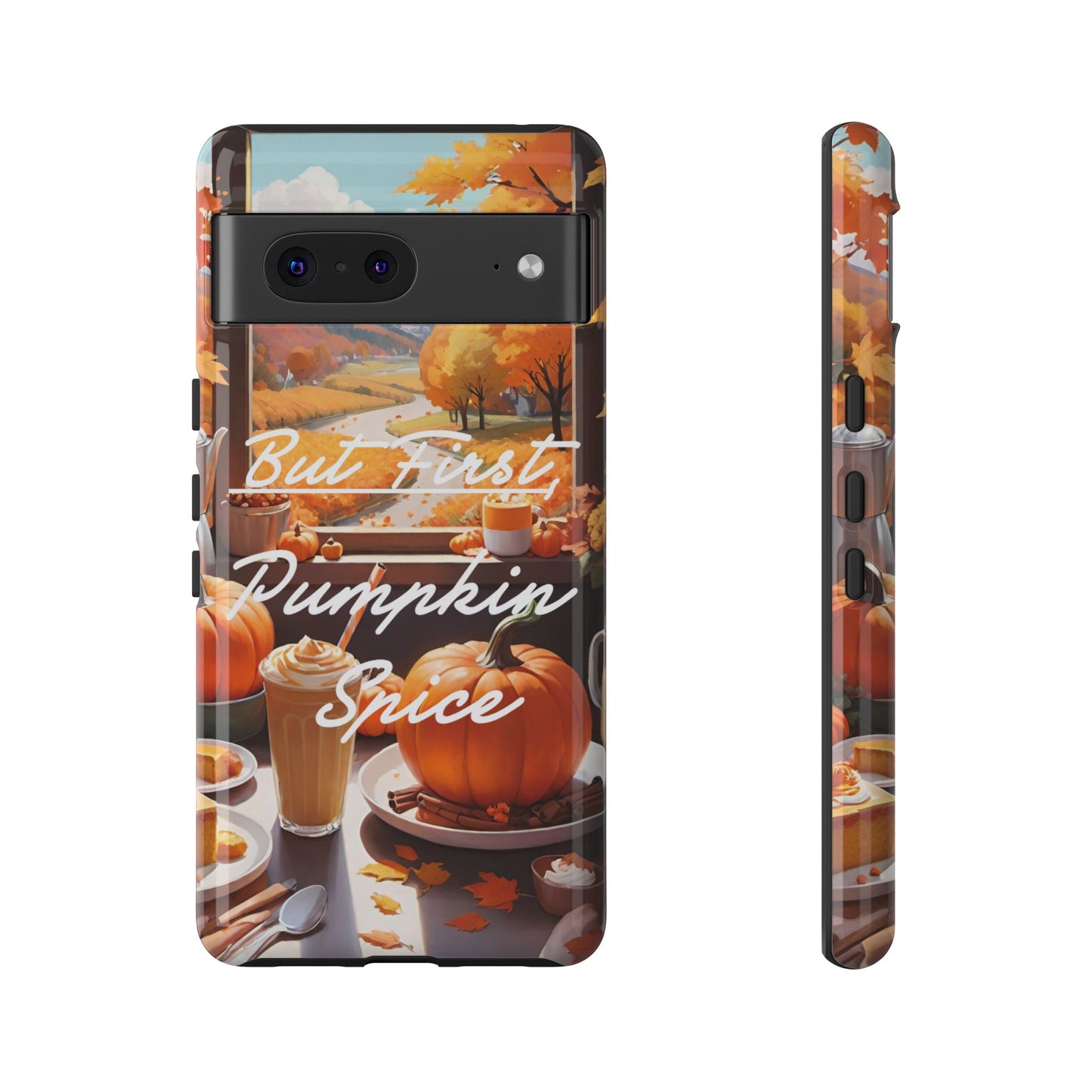 But First, Pumpkin Spice Tough Phone Case - Cozy Autumn Vibes - Viva Phone Boutique 