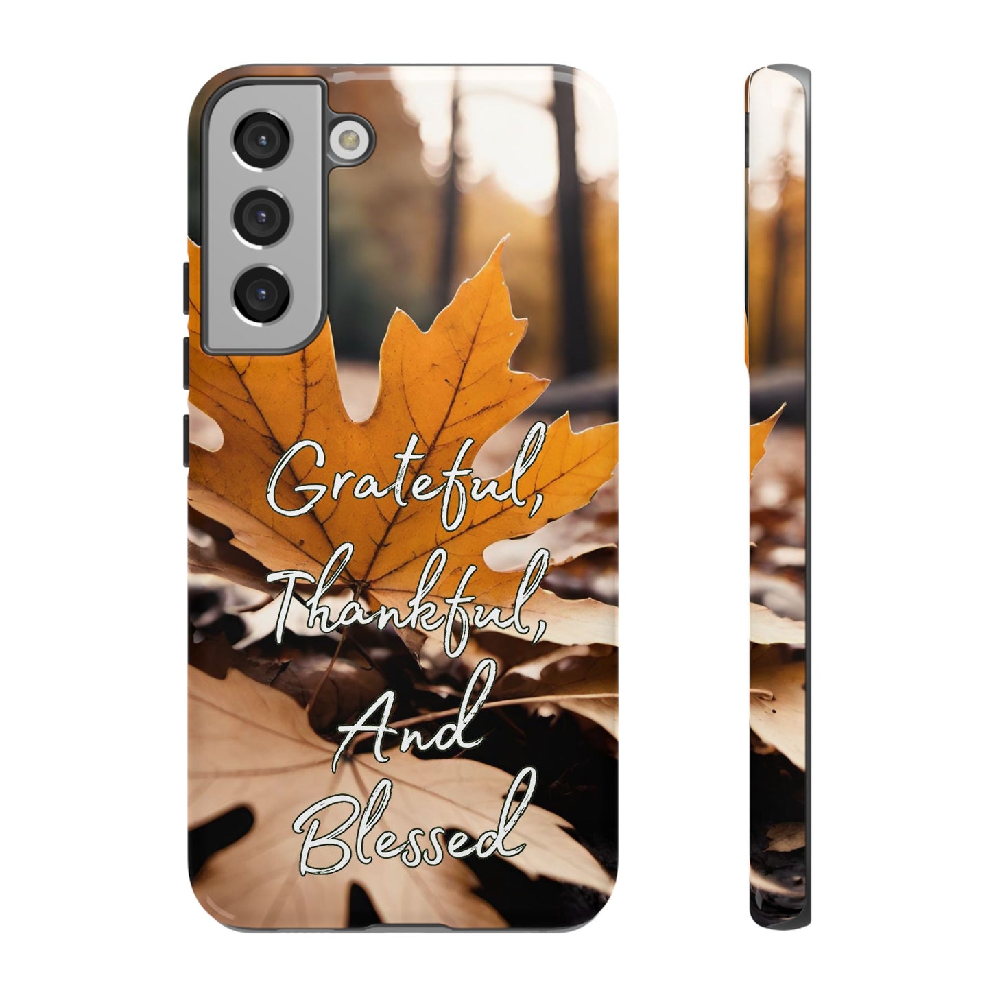 Autumn Leaves 'Grateful Thankful And Blessed' Phone Case - Viva Phone Boutique 