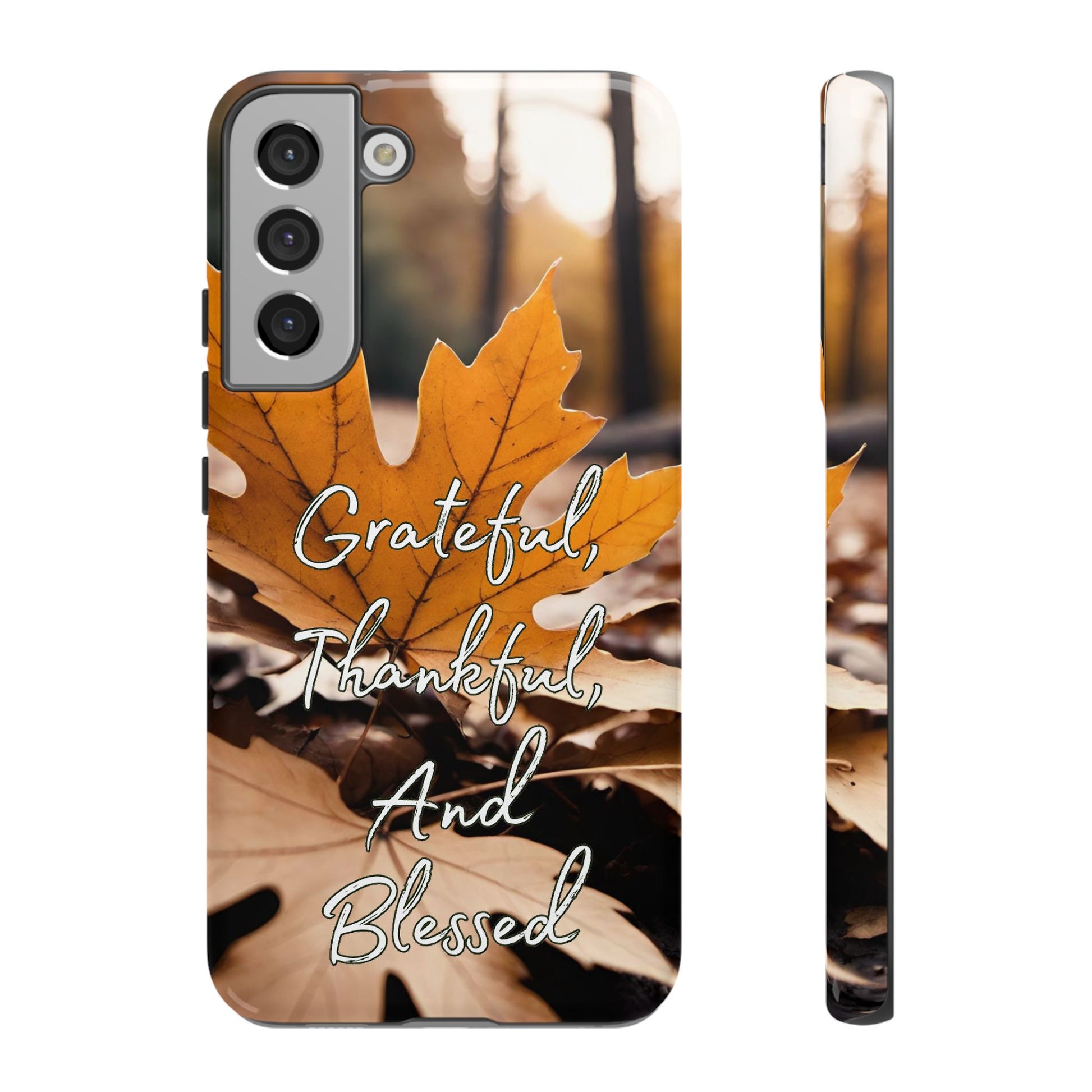 Autumn Leaves 'Grateful Thankful And Blessed' Phone Case - Viva Phone Boutique 