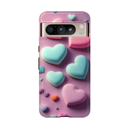 3D Hearts Phone Case
