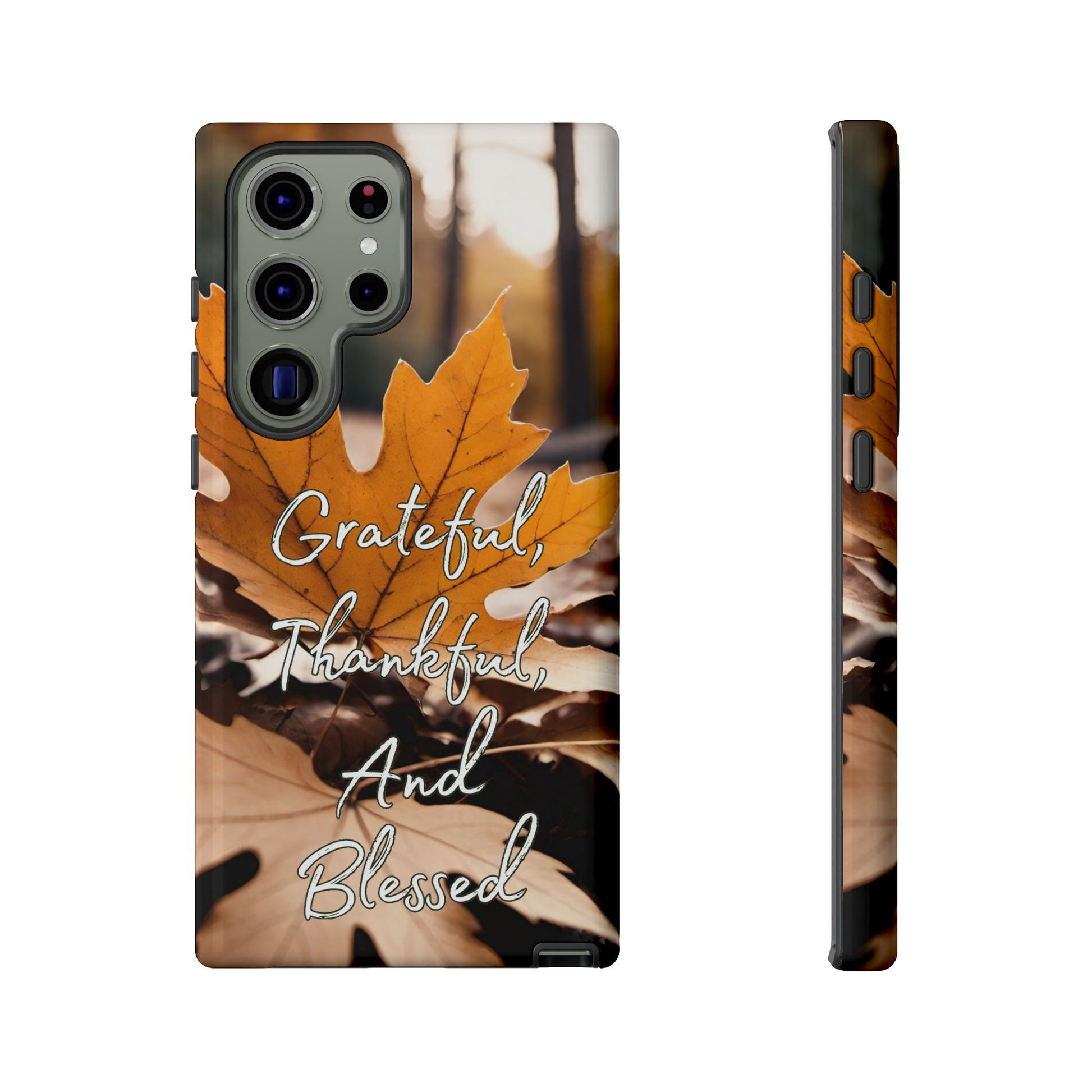 Autumn Leaves 'Grateful Thankful And Blessed' Phone Case - Viva Phone Boutique 