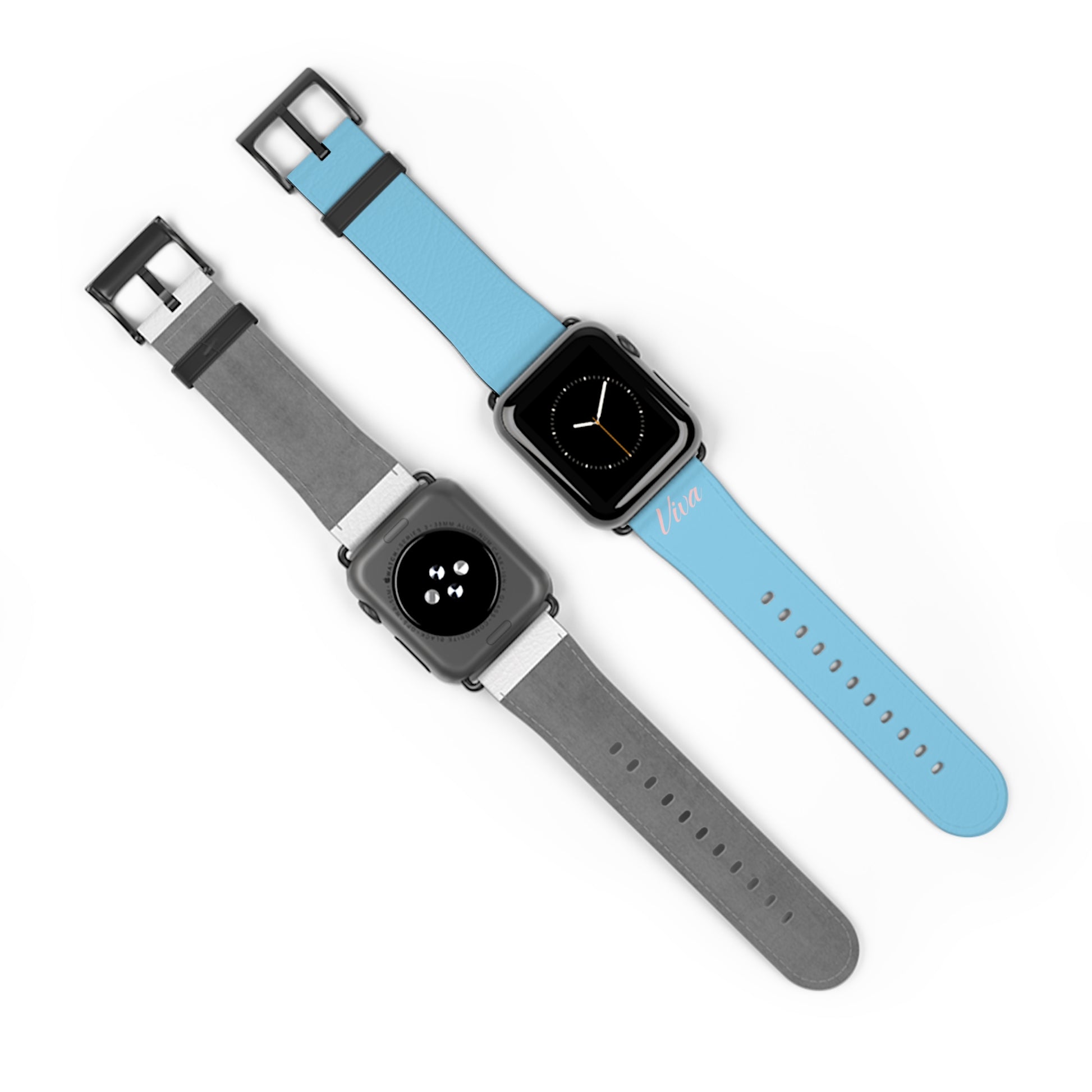 Sky Blue Faux Leather Apple Watch Band - Viva Phone Boutique 
