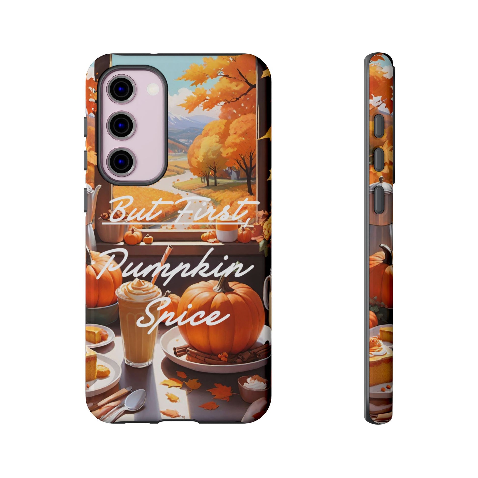 But First, Pumpkin Spice Tough Phone Case - Cozy Autumn Vibes - Viva Phone Boutique 
