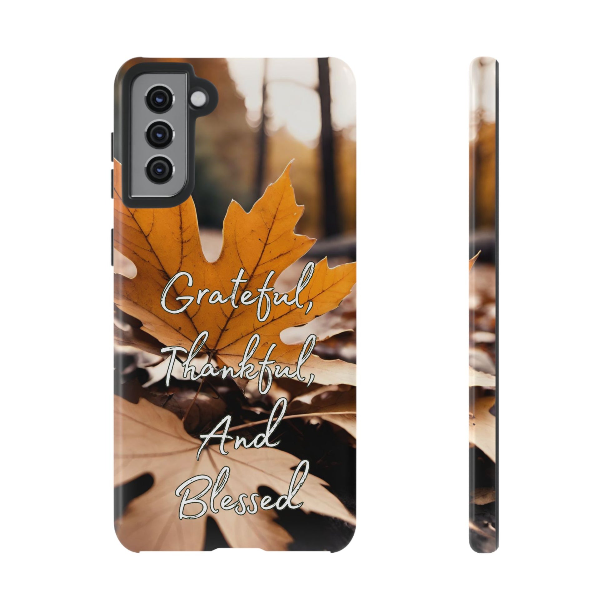 Autumn Leaves 'Grateful Thankful And Blessed' Phone Case - Viva Phone Boutique 