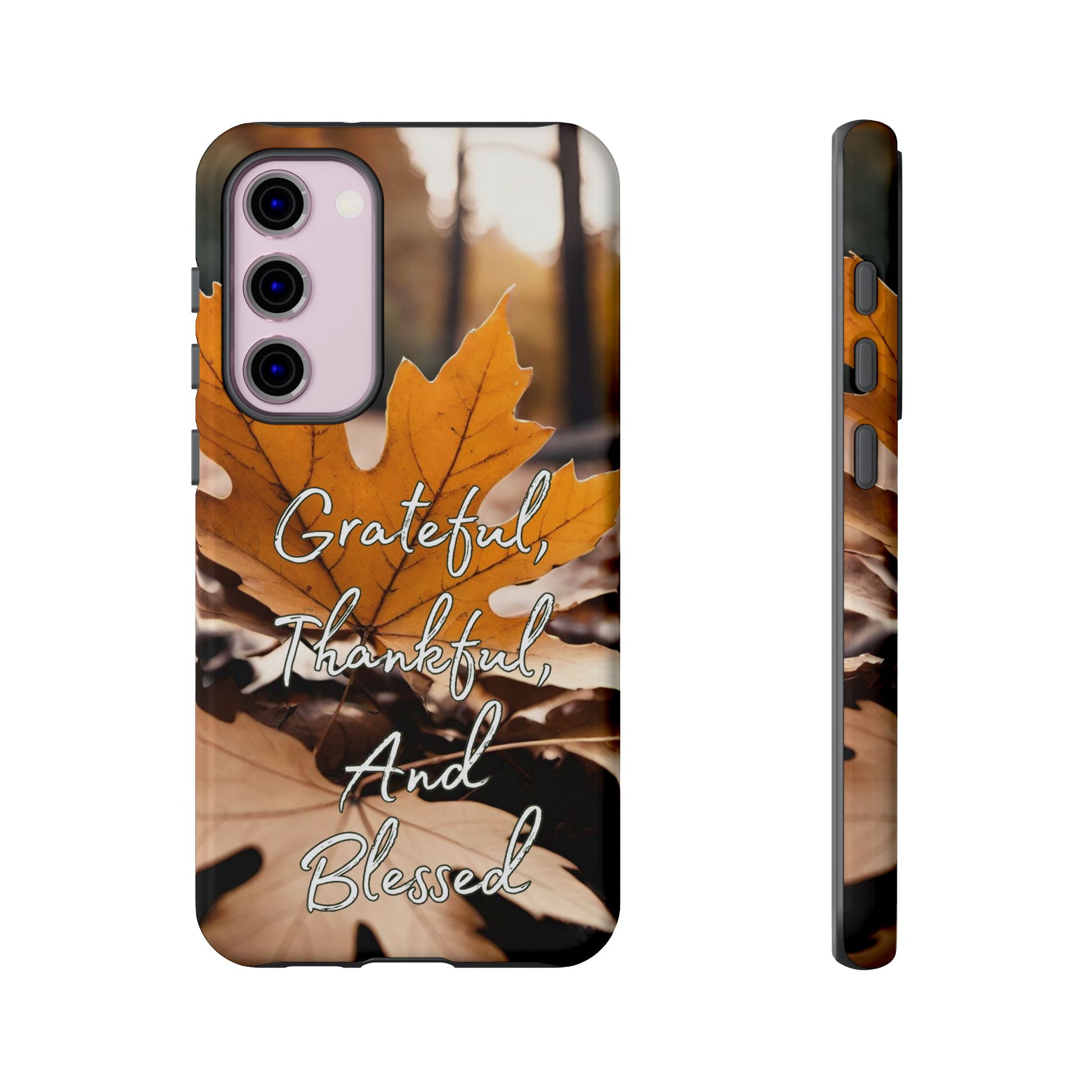 Autumn Leaves 'Grateful Thankful And Blessed' Phone Case - Viva Phone Boutique 