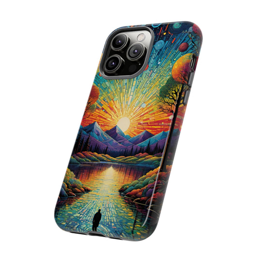 Beautiful Sunset Mountain Lake Painting Design Phone Case - Viva Phone Boutique 