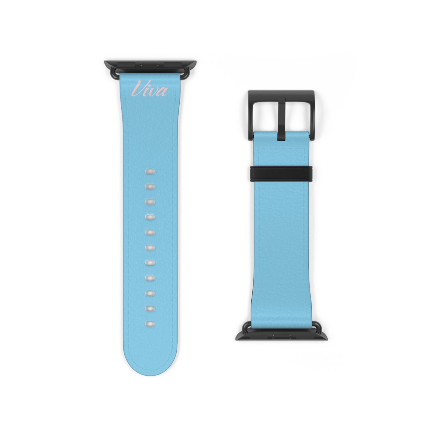 Sky Blue Faux Leather Apple Watch Band - Viva Phone Boutique 