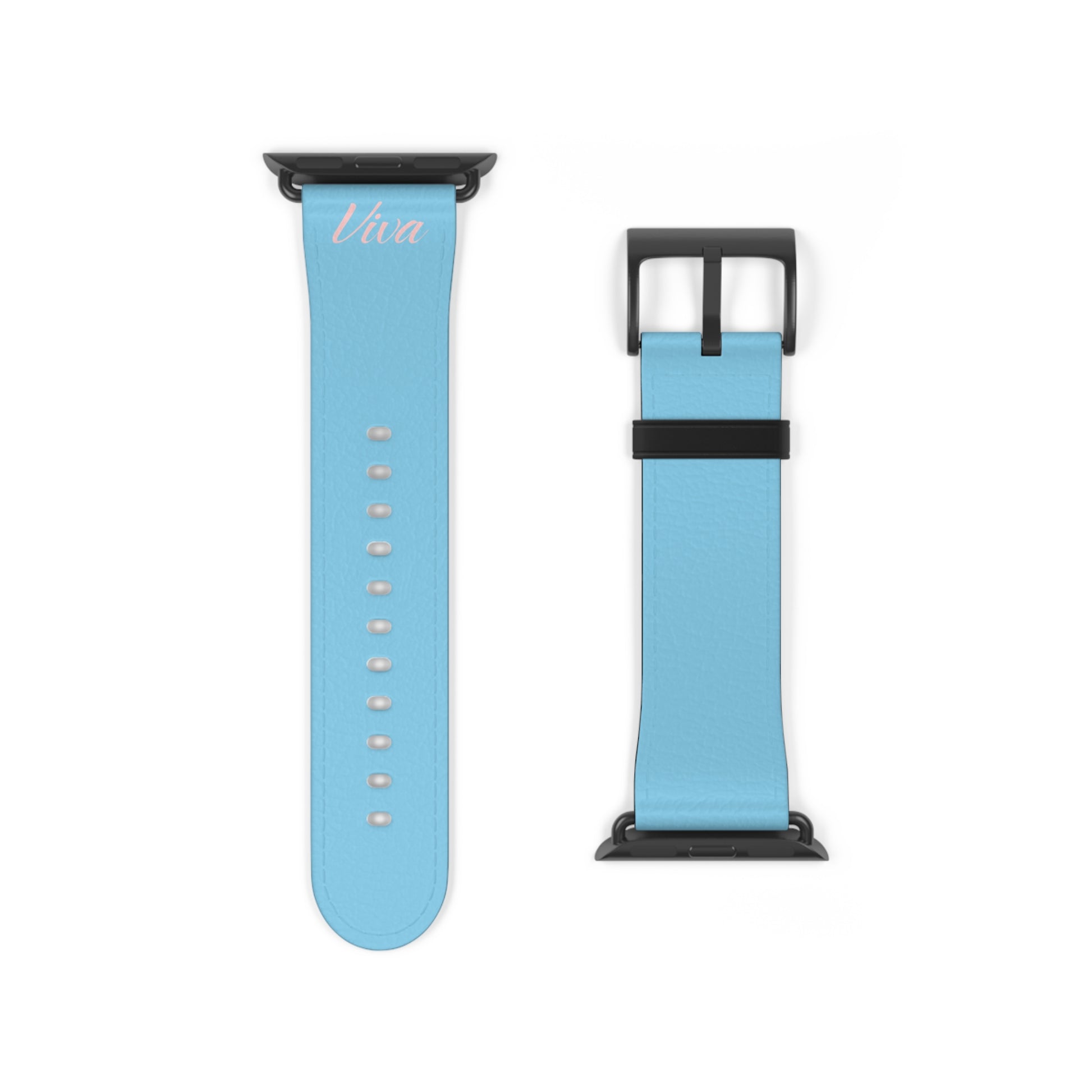 Sky Blue Faux Leather Apple Watch Band - Viva Phone Boutique 