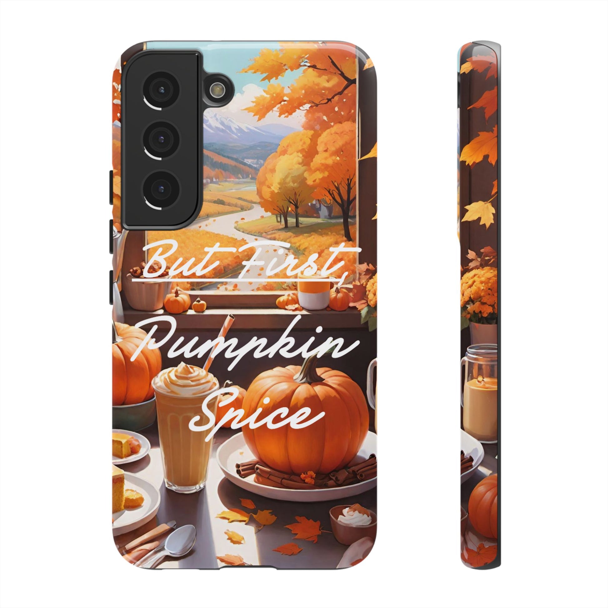 But First, Pumpkin Spice Tough Phone Case - Cozy Autumn Vibes - Viva Phone Boutique 