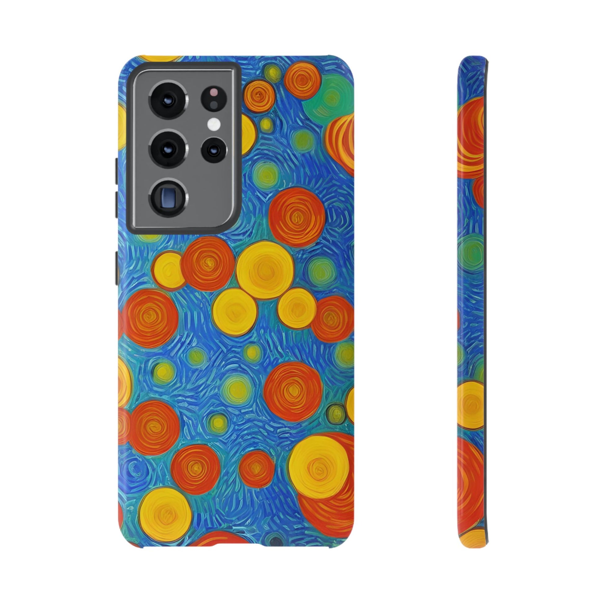 Van Gogh Inspired Blue Tough Case with Yellow and Orange Spirals Phone Case - Viva Phone Boutique 