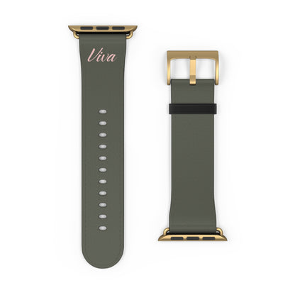 Vintage Green Faux Leather Apple Watch Band - Viva Phone Boutique 
