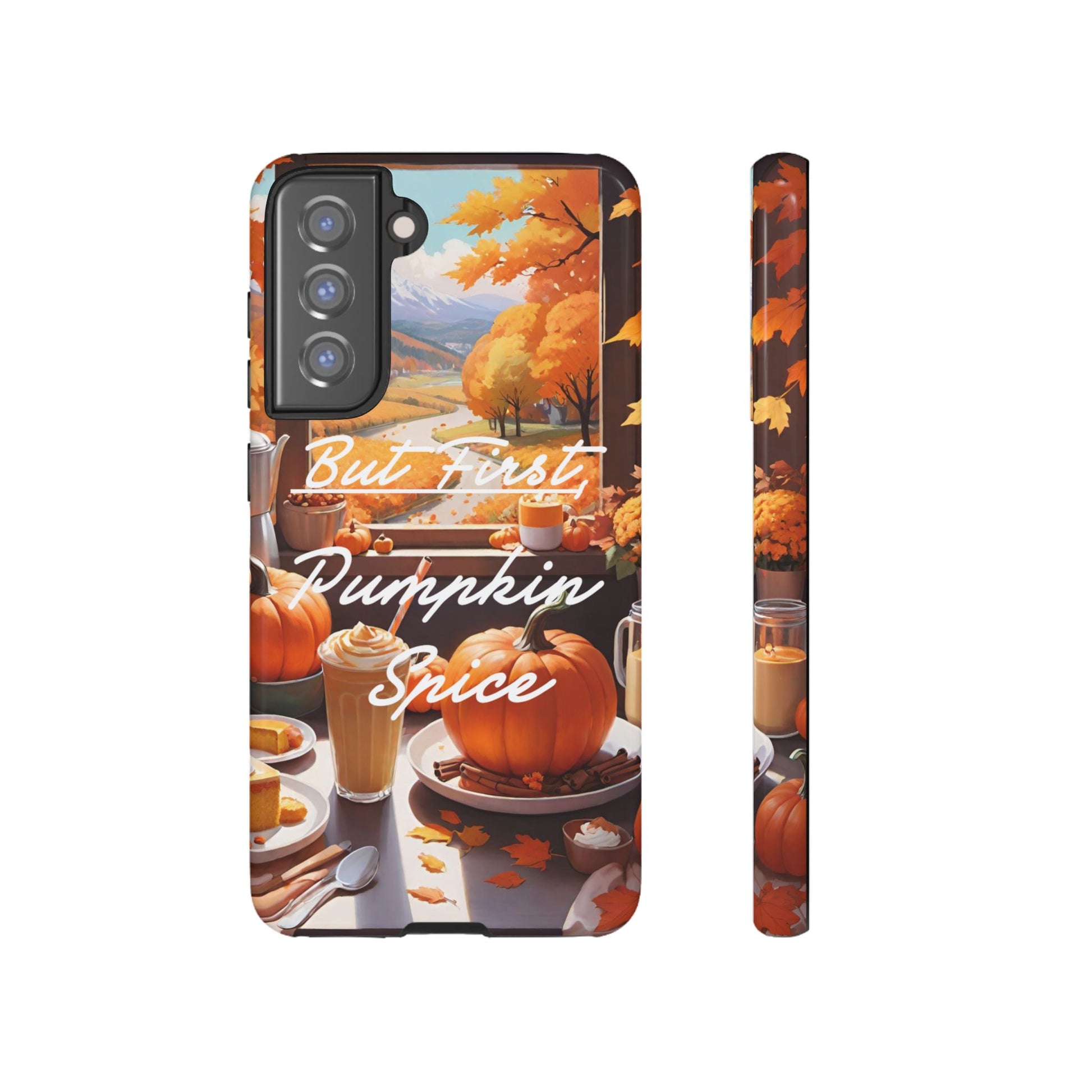 But First, Pumpkin Spice Tough Phone Case - Cozy Autumn Vibes - Viva Phone Boutique 
