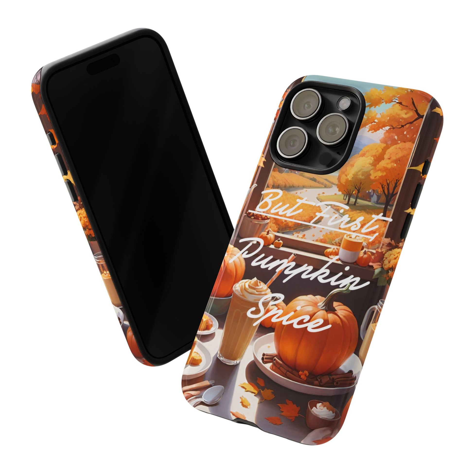 But First, Pumpkin Spice Tough Phone Case - Cozy Autumn Vibes - Viva Phone Boutique 