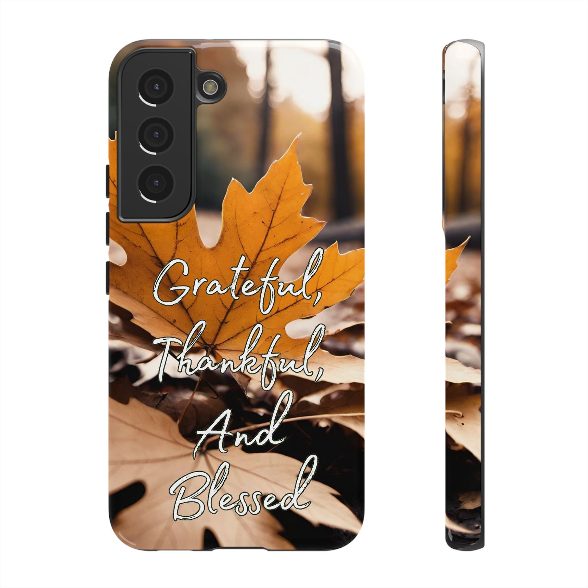 Autumn Leaves 'Grateful Thankful And Blessed' Phone Case - Viva Phone Boutique 