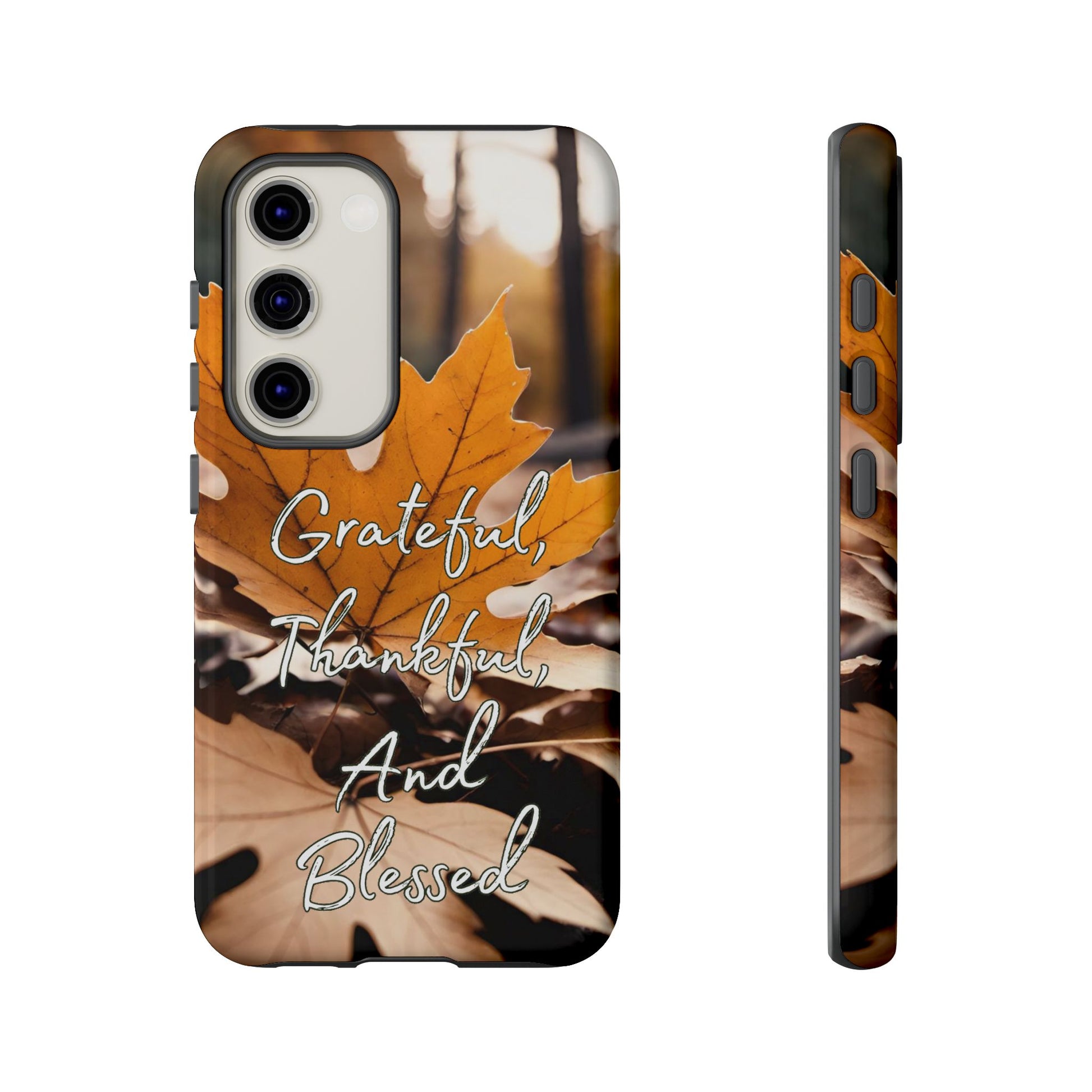 Autumn Leaves 'Grateful Thankful And Blessed' Phone Case - Viva Phone Boutique 