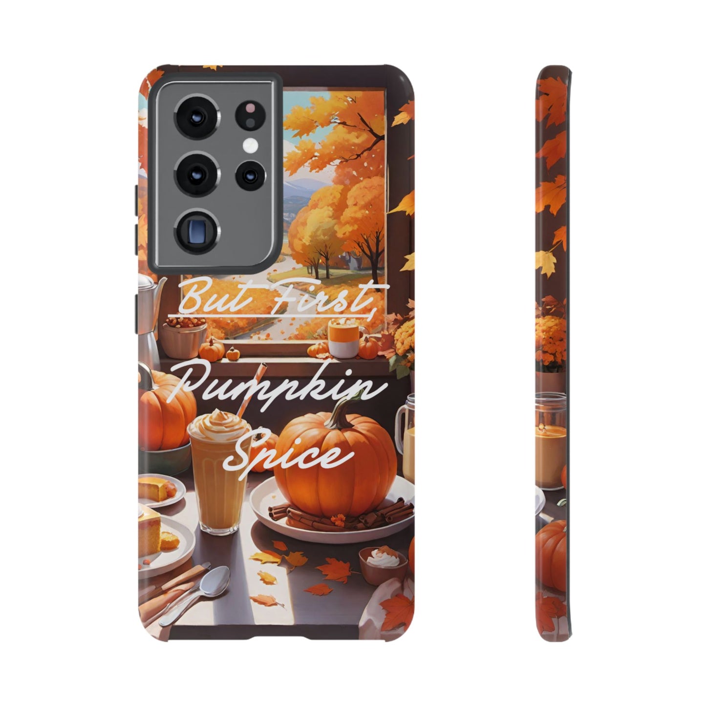 But First, Pumpkin Spice Tough Phone Case - Cozy Autumn Vibes - Viva Phone Boutique 