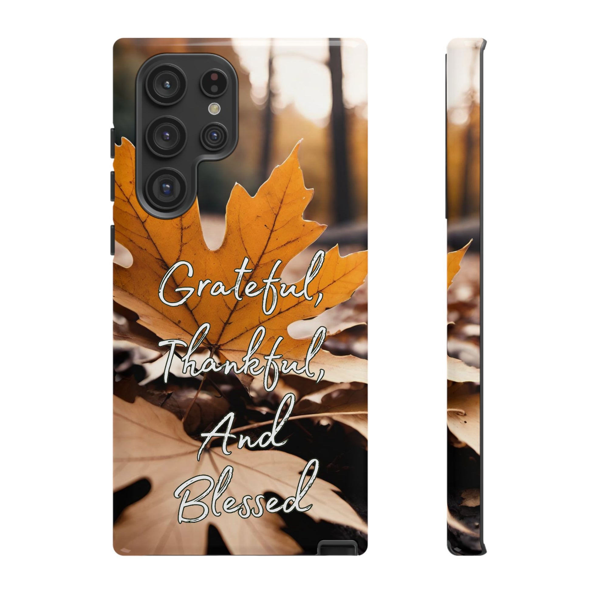 Autumn Leaves 'Grateful Thankful And Blessed' Phone Case - Viva Phone Boutique 